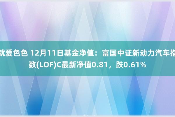 就爱色色 12月11日基金净值：富国中证新动力汽车指数(LOF)C最新净值0.81，跌0.61%