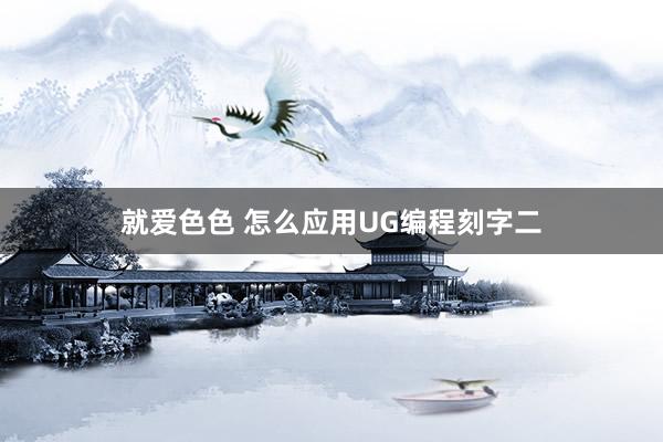 就爱色色 怎么应用UG编程刻字二