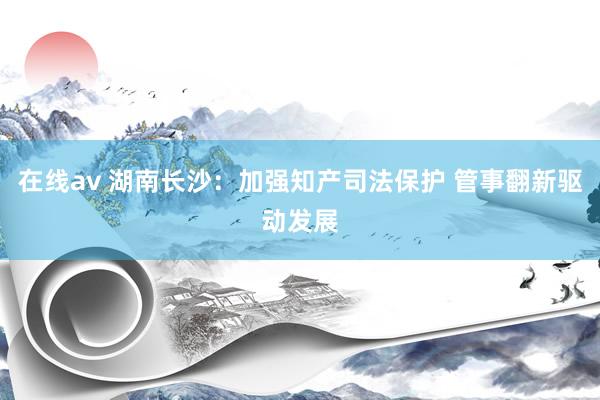 在线av 湖南长沙：加强知产司法保护 管事翻新驱动发展