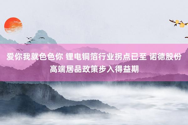 爱你我就色色你 锂电铜箔行业拐点已至 诺德股份高端居品政策步入得益期
