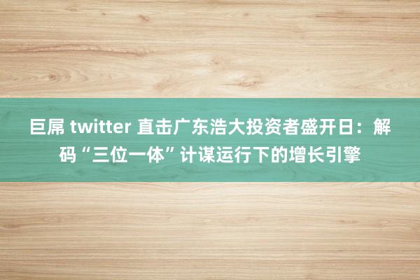 巨屌 twitter 直击广东浩大投资者盛开日：解码“三位一体”计谋运行下的增长引擎