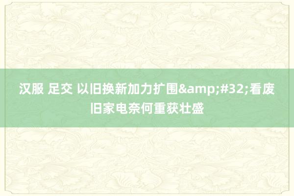 汉服 足交 以旧换新加力扩围&#32;看废旧家电奈何重获壮盛